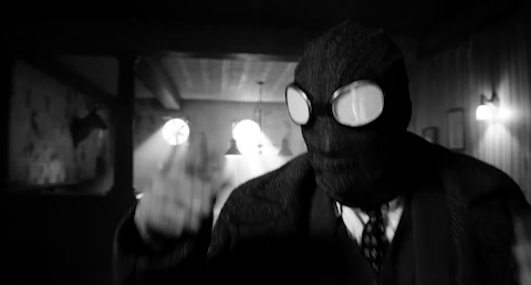 Black And White Man Wearing Mask And Goggles GIF