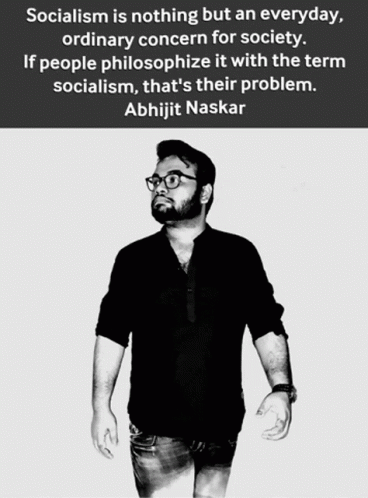 Black And White Man With Abhijit Naskar Quote GIF