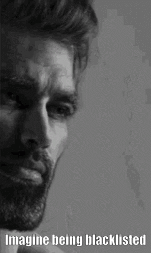Black and White Man With Beard Imagine Being Blacklisted