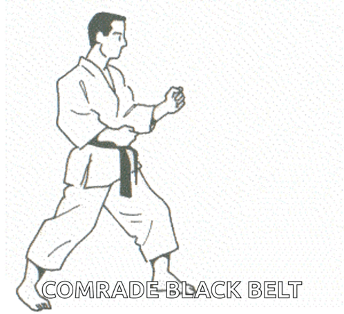 Black and White Man with Black Belt