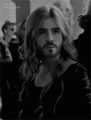 Black and White Man With Blonde Hair Beard
