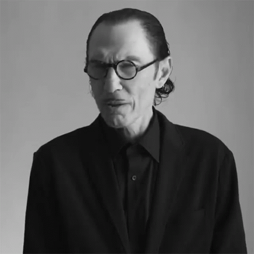 Black And White Man With Glasses And Black Shirt GIF