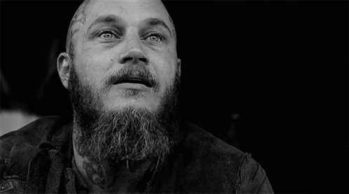 Black And White Man With Head Tattoo Covering Face GIF