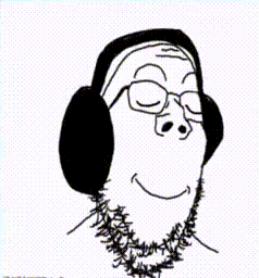 Black And White Man With Headphones And Beard GIF