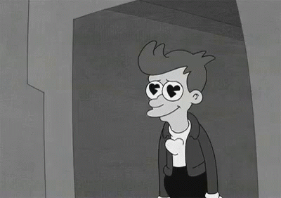 Black and White Man With Heart Eyes Blowing Heart