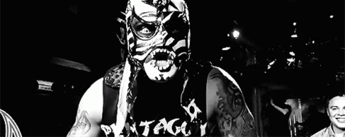 Black and White Man with Mask