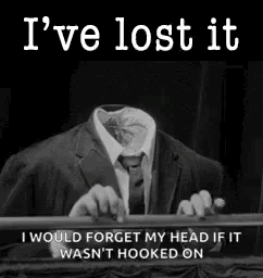 Black And White Man With No Head GIF
