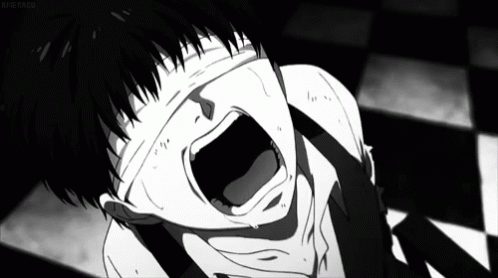 Black And White Man With Open Mouth GIF