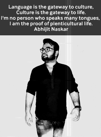 Black and White Man With Quote From Abhijit Naskar
