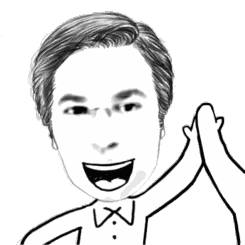 Black and White Man with Yes Speech Bubble