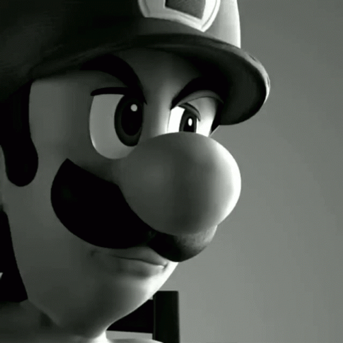 Black And White Mascular Luigi GIF