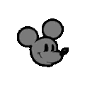 Black and White Mickey Mouse Head