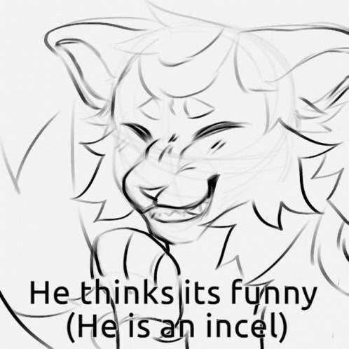 Black and White Monster He Thinks It's Funny He Is An Incel