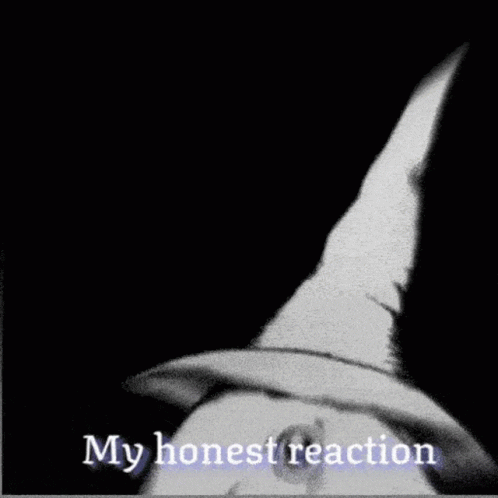 Black And White Monster In Witch Hat My Honest Reaction GIF