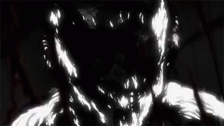 Black And White Monster With Glowing Head GIF
