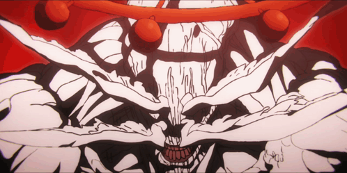 Black And White Monster With Red Circle Around Head GIF