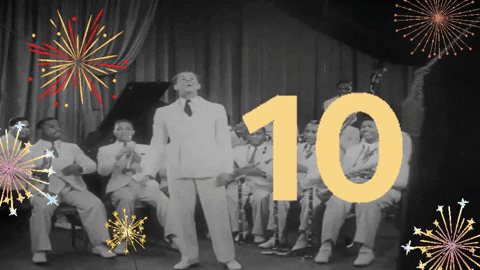 Black And White New Year Countdown GIF