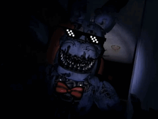 Black and White Nightmare Freddy with Purple Hat