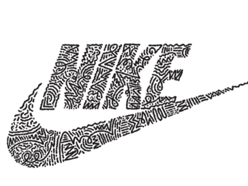 Black And White Nike Logo With Pattern GIF