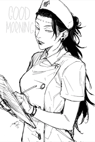 Black And White Nurse Saying Good Morning GIF