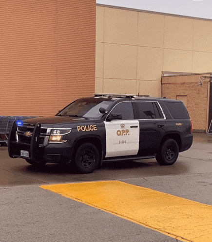 Black and White O.P.P. Police Vehicle