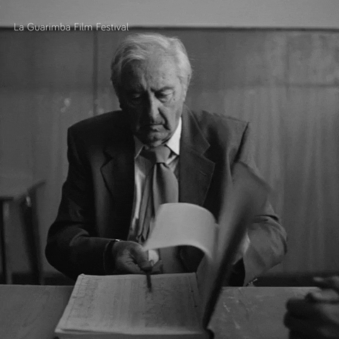 Black And White Old Man Checklist GIF