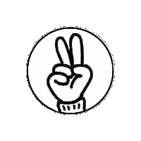 Black and White Peace Sign Hand
