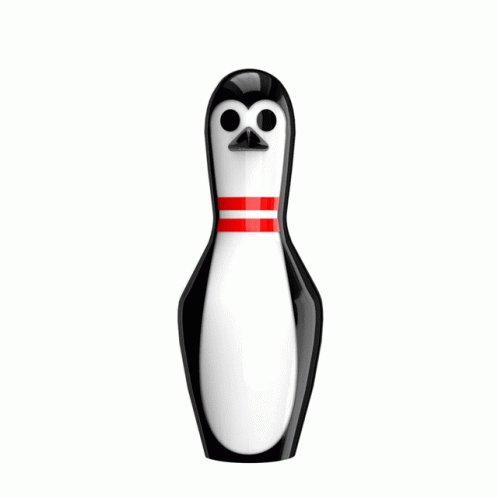 Black And White Penguin With Red Stripe GIF