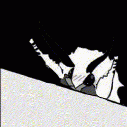 Black And White Person Holding Sword GIF