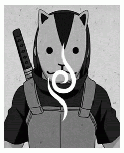 Black and White Person in Cat Mask