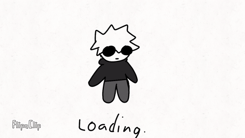 Black and White Person in Hoodie and Sunglasses Loading