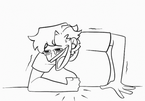 Black and White Person Laying on Bed Funny Face