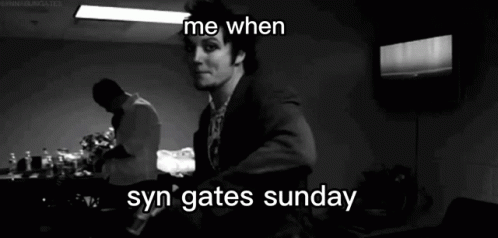 Black and White Person Syn Gates Sunday