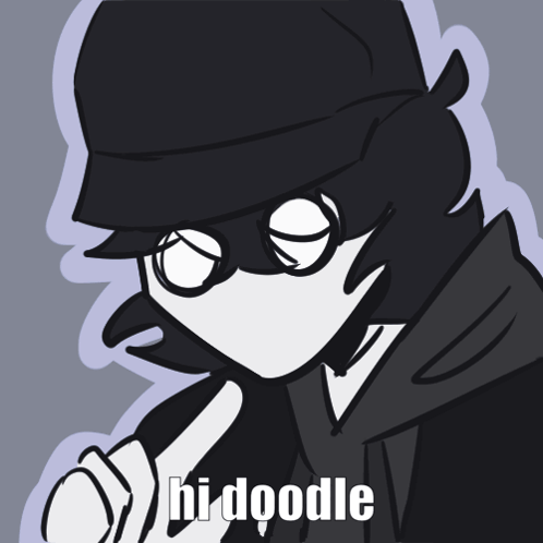 Black And White Person With Hi Doodle GIF