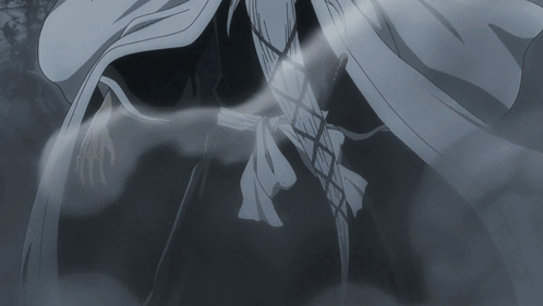 Black and White Person with Long White Cape