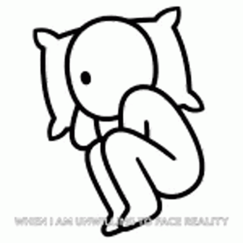 Black and White Person With Pillow Over Face