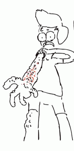 Black and White Person With Red Spots on Arm