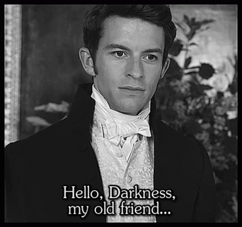 Black and White Photo Man Hello Darkness My Old Friend