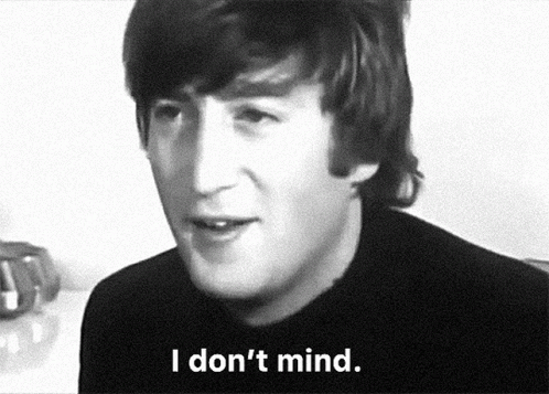 Black and White Photo Man Saying I Don't Mind