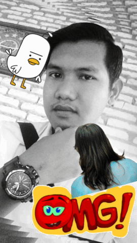 Black and White Photo Man With Watch and Woman Saying OMG