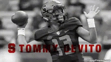 Black And White Photo Of Football Player Tommy Devito GIF