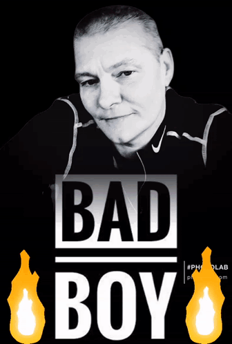 Black and White Photo of Man Bad Boy