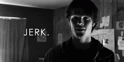 Black And White Photo Of Man Saying Jerk GIF
