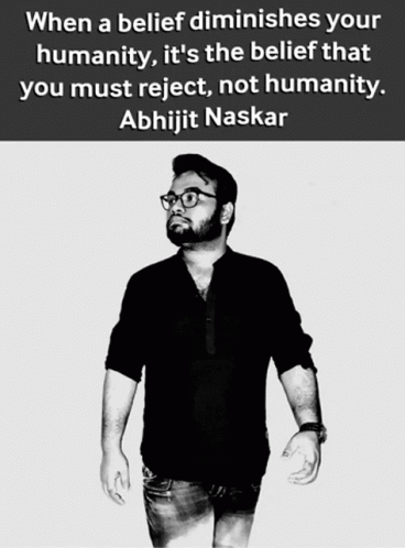 Black And White Photo Of Man With Quote By Abhijit Naskar GIF