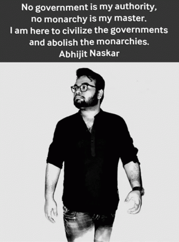 Black and White Photo of Man With Quote by Abhijit Naskar