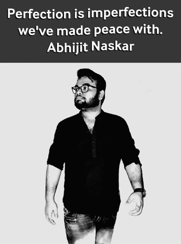 Black And White Photo Of Man With Quote From Abhijit Naskar GIF