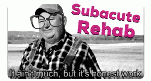 Black and White Photo of Man With Subacute Rehab