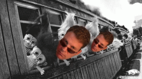Black And White Photo Of People Looking Out Window GIF