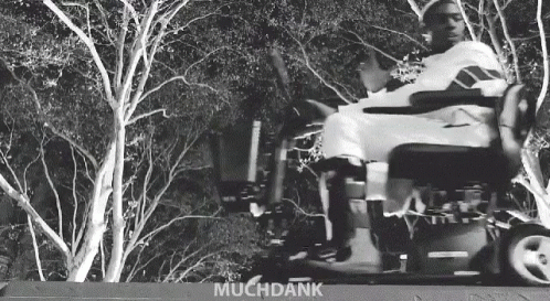 Black and White Photo of Person in Wheelchair With Muchdank
