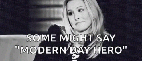Black And White Photo Of Woman On Couch Saying Some Might Say Modern Day Hero GIF
